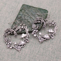 ZAD - Natural Love Silver Mushroom Heart Earrings
