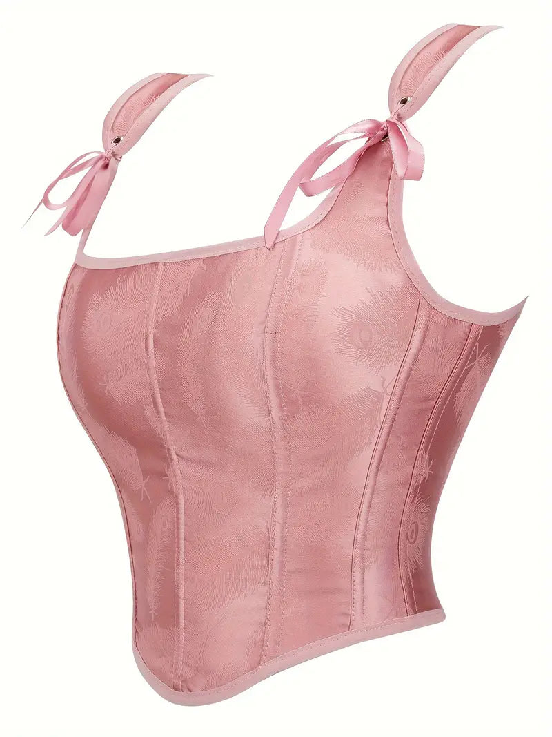 Pink Satin Fishbone Corset