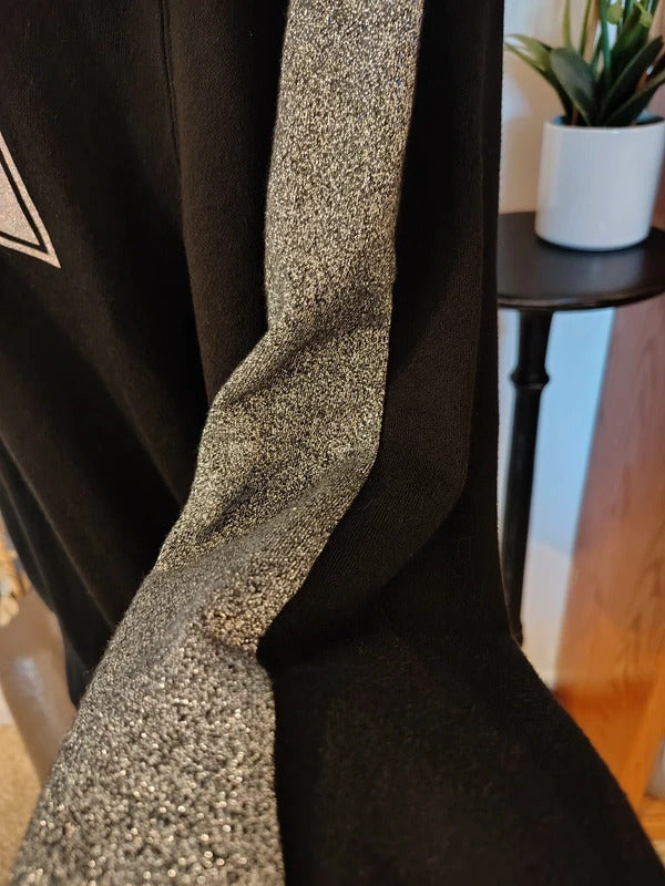 PINK by Victoria's Secret Black Glitter Sweatshirt Size Small