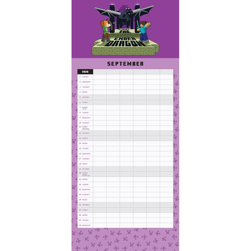 Insight Editions - #1 Pop Culture Publisher - 2026 Minecraft Family Wall Planner