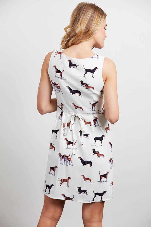 Dachshund & Beagle Dogs Print Dress