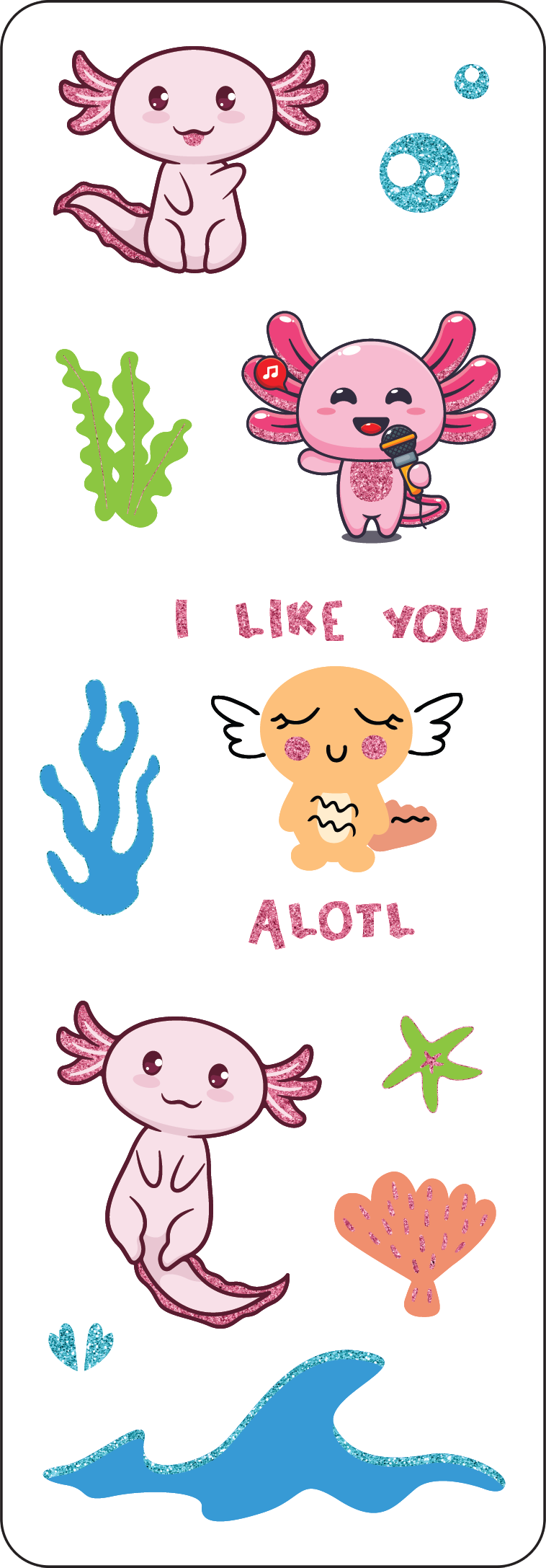 Peter Pauper Press - Axolotls Sticker Set