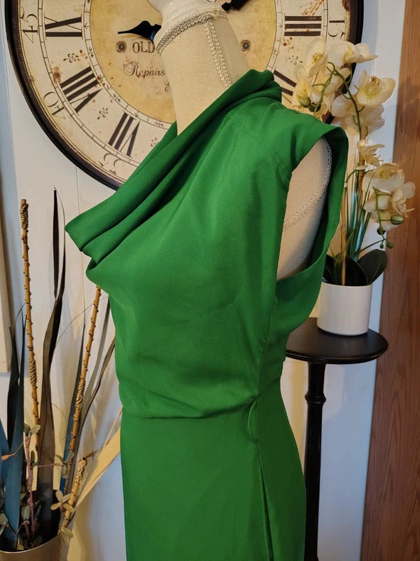 Ted Baker London Green Cowl Neck Midi Dress | Size 1