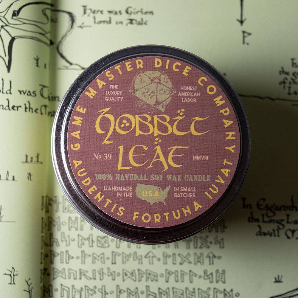 Game Master Dice - Hobbit Leaf Gaming Candle