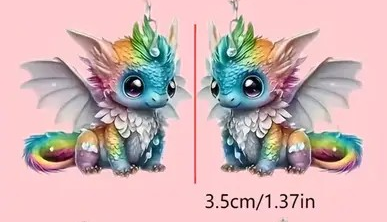 Rainbow Baby Dragon Earrings