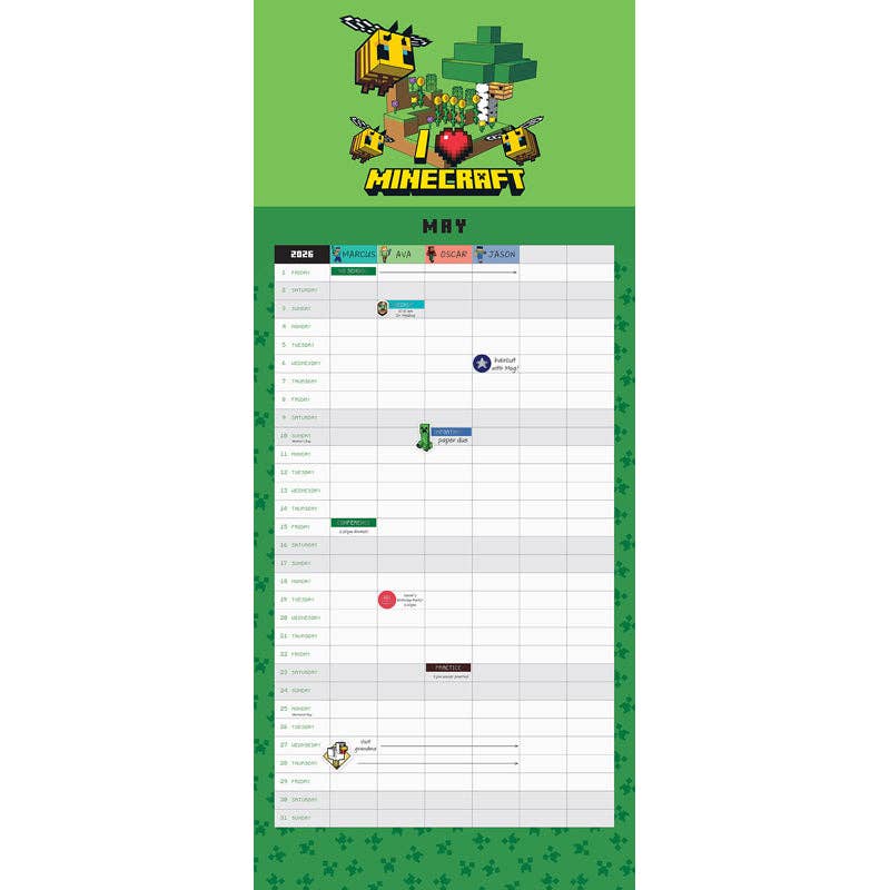 Insight Editions - #1 Pop Culture Publisher - 2026 Minecraft Family Wall Planner