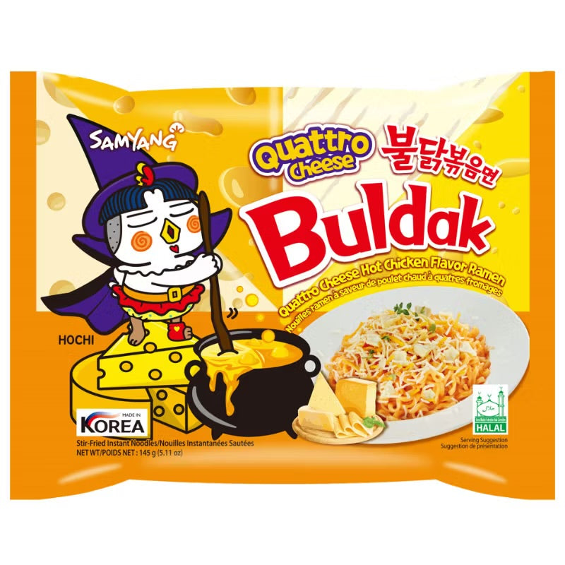 Buldak Artificial Spicy Chicken Flavor Ramen quattro Cheese