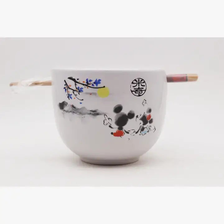 Silver Buffalo - Mickey and Minnie 20oz Ceramic Ramen Bowl with Chopsticks