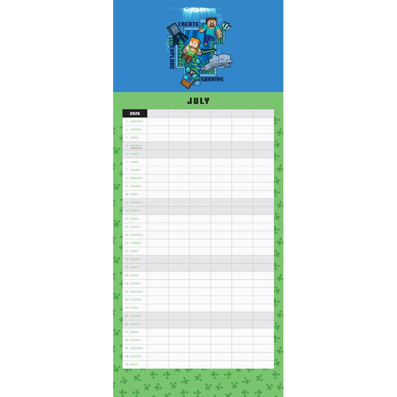 Insight Editions - #1 Pop Culture Publisher - 2026 Minecraft Family Wall Planner