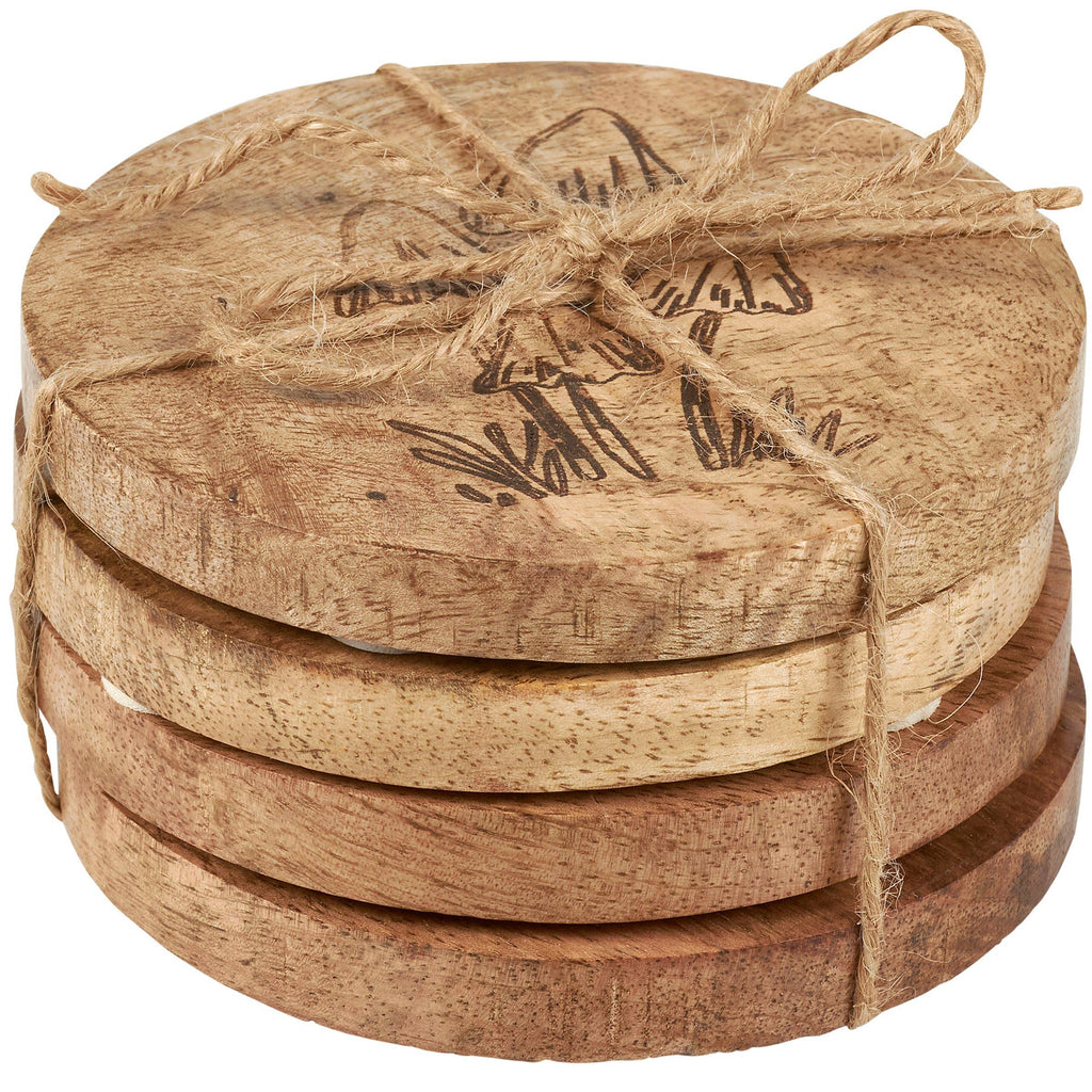 Primitives by Kathy - Mushrooms Coaster Set
