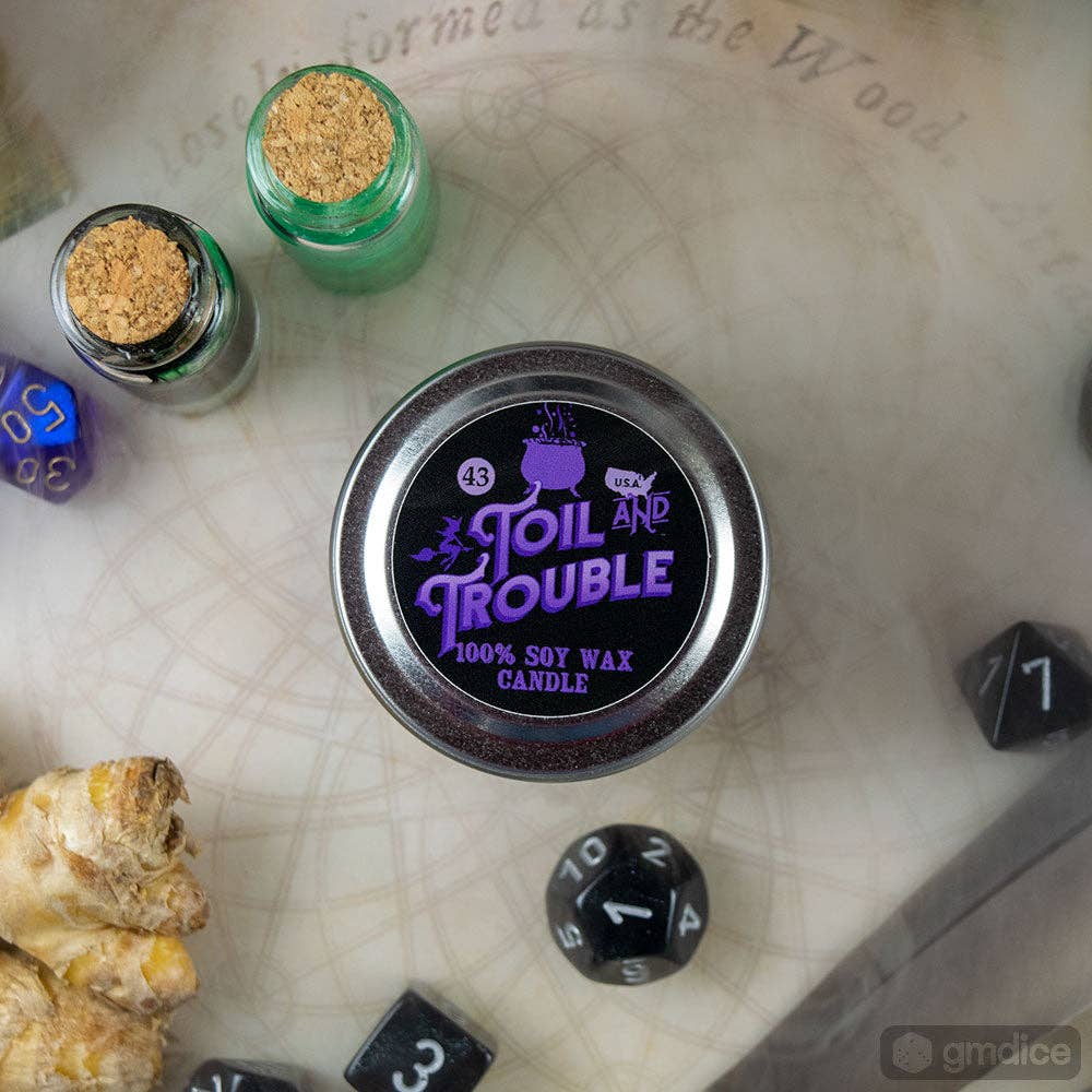 Game Master Dice - Toil and Trouble Candle