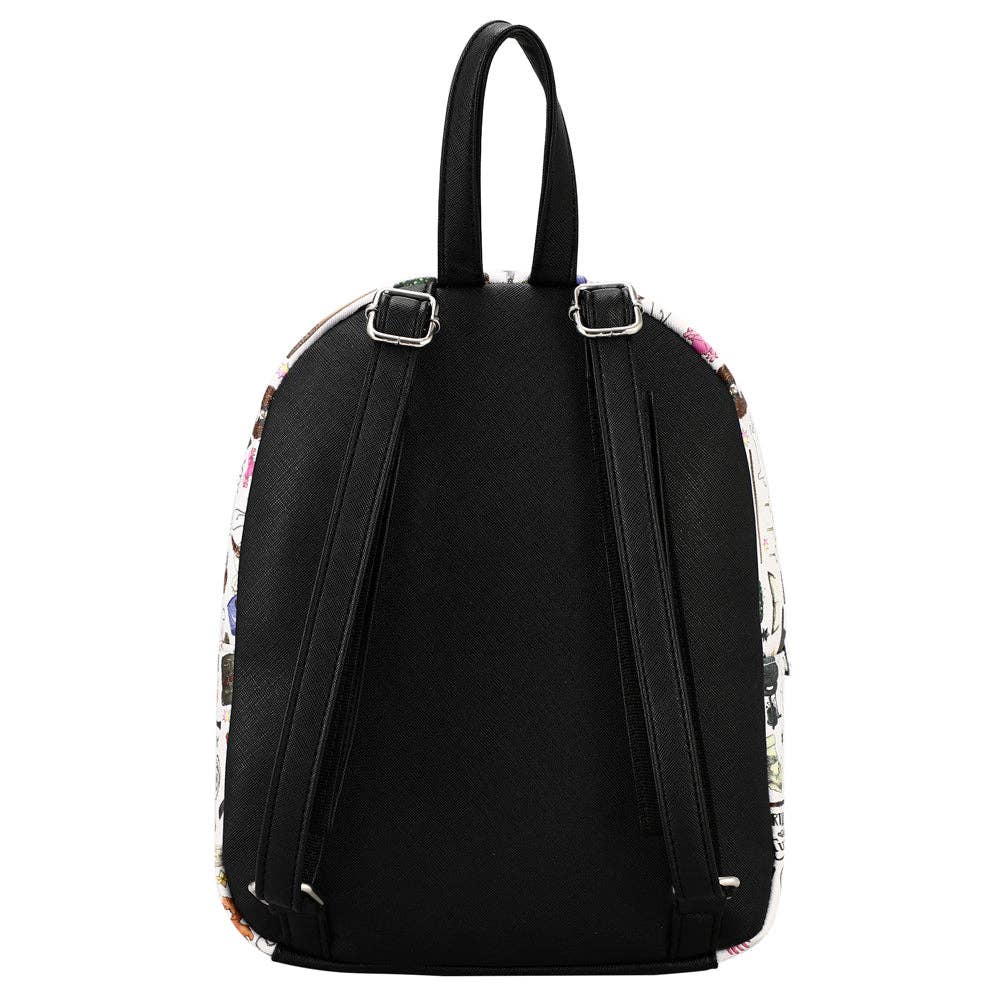 Bioworld Merchandising - Harry Potter Hogwarts Chibi Characters & Icons All Over Print White Mini Backpack