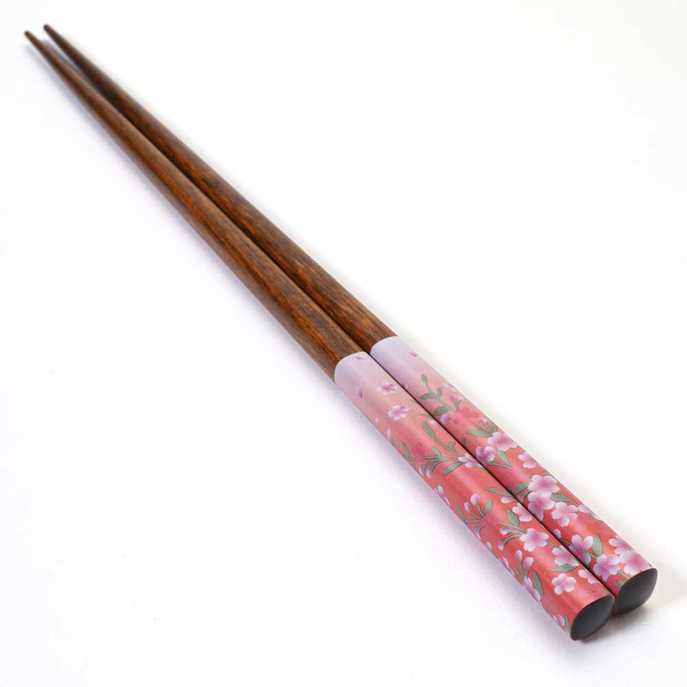 Sakura Pink  on Natural Wood Chopsticks