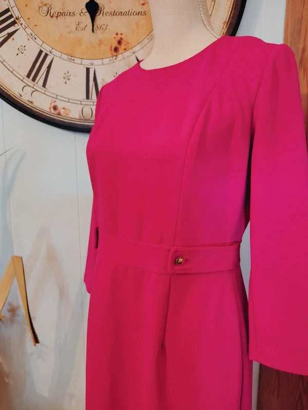London Times Hot Pink Sheath Dress | Size 6