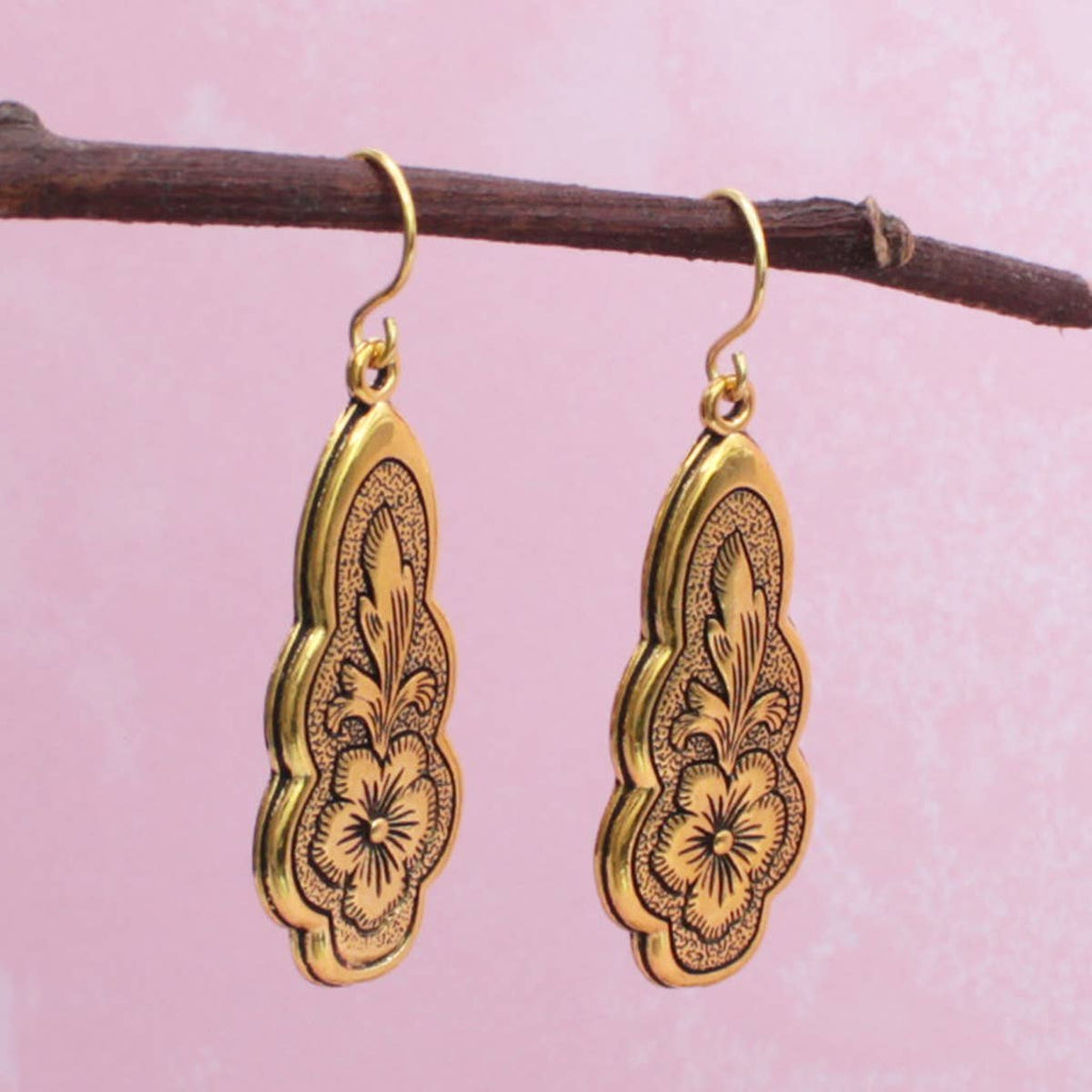 ZAD - Vintage Flourish Gold Earrings