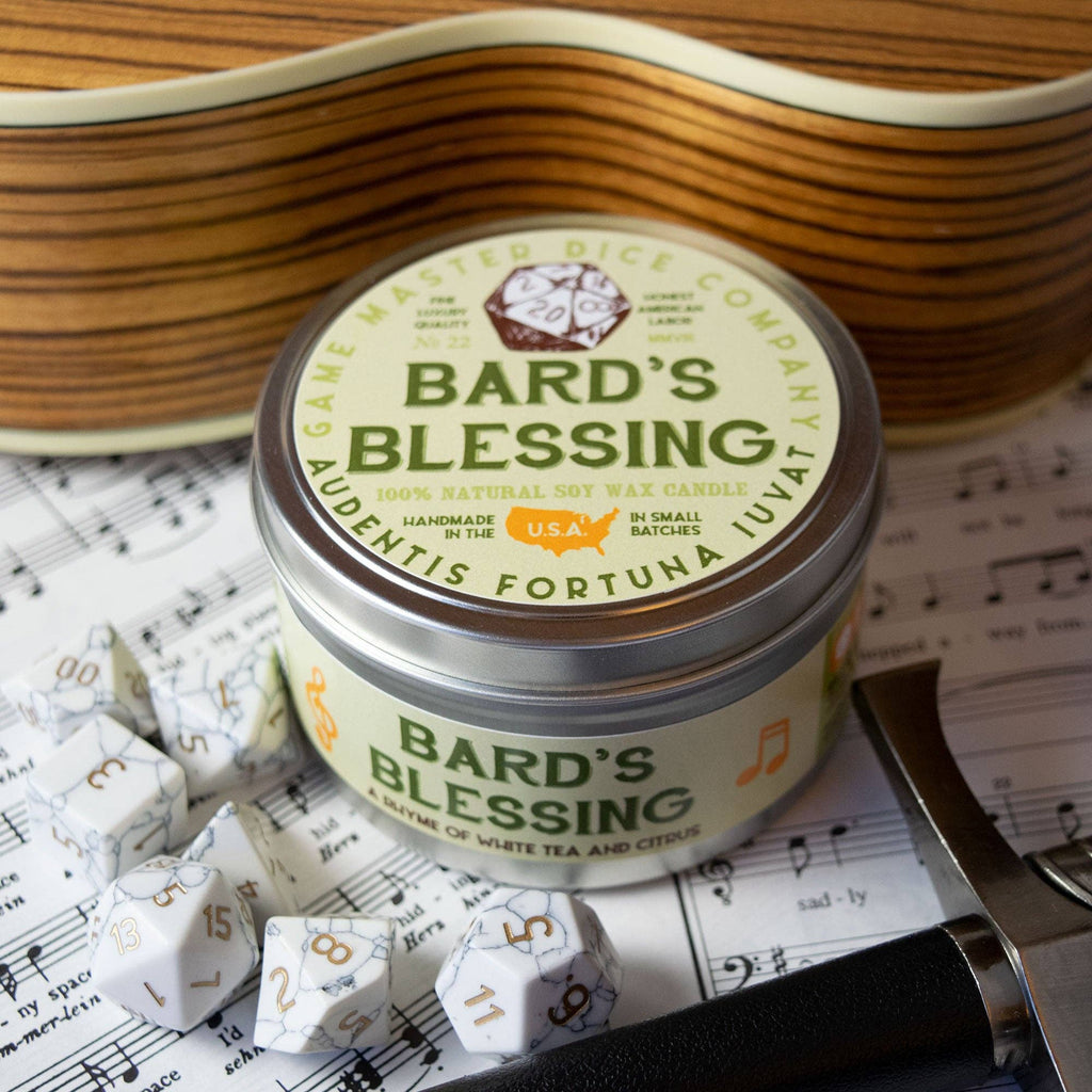 Game Master Dice - Bard's Blessing Gaming Candle