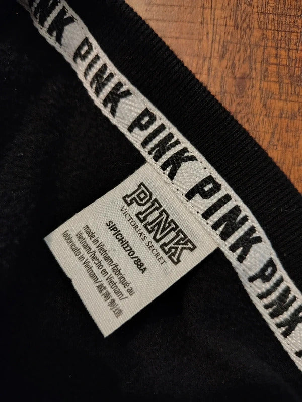 PINK by Victoria's Secret Black Glitter Sweatshirt Size Small