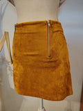Camel colored Velvety Mini Skirt perfect for Fall
