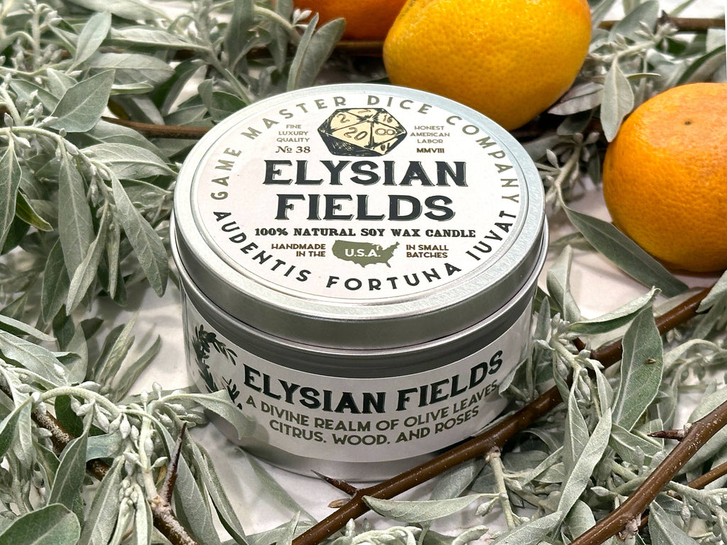 Game Master Dice - Elysian Fields Candle