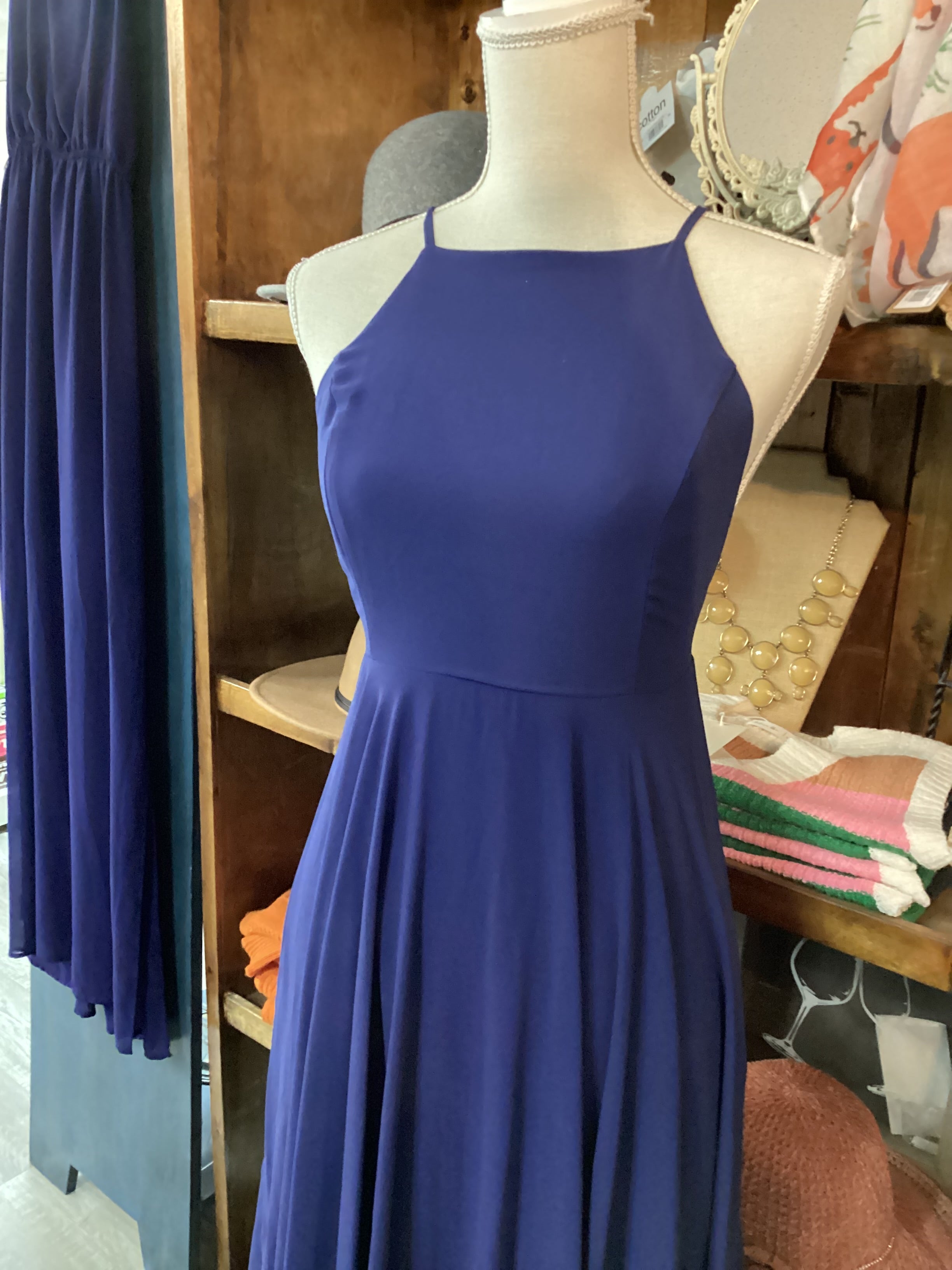 Lulus Navy Blue Spaghetti Strap Maxi Dress Size S
