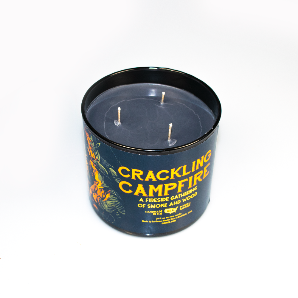 Game Master Dice - Crackling Campfire Gaming Candle