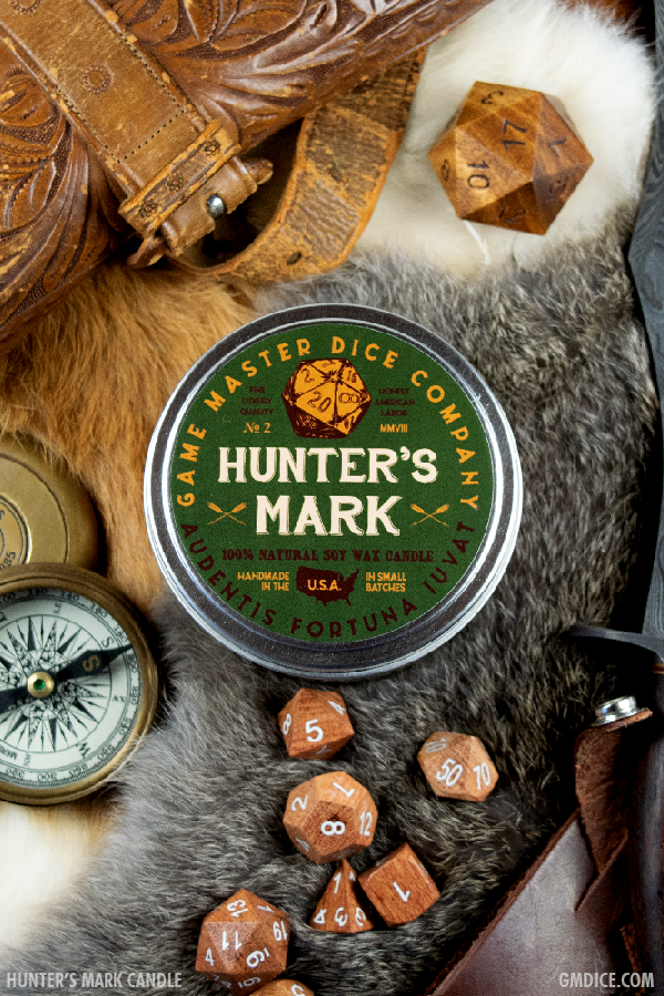 Game Master Dice - Hunter's Mark Gaming Candle