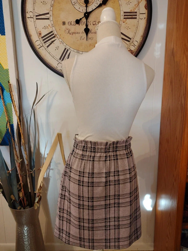 Haley and June Plaid Pink Grey White Dress size Medium