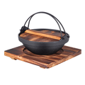 8"D Tetsu Nabe Cast Iron Pot With Trivet & Lid