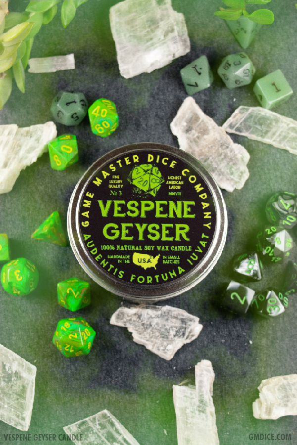 Game Master Dice - Vespene Geyser Gaming Candle