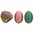 ZAD - Roaring Twenties Pastel Stone Gold Ring