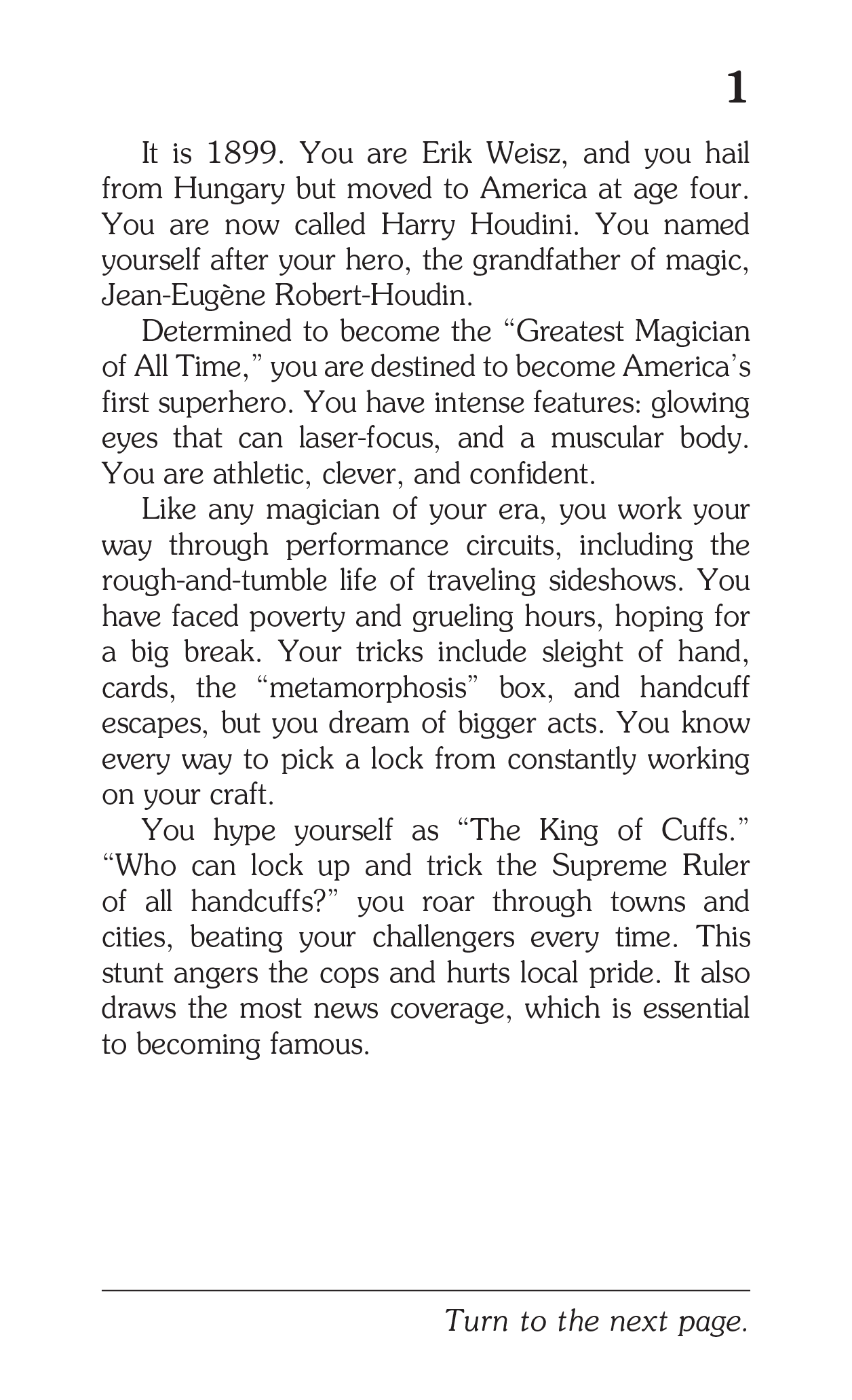 CYOA SPIES: Harry Houdini, Children's Book