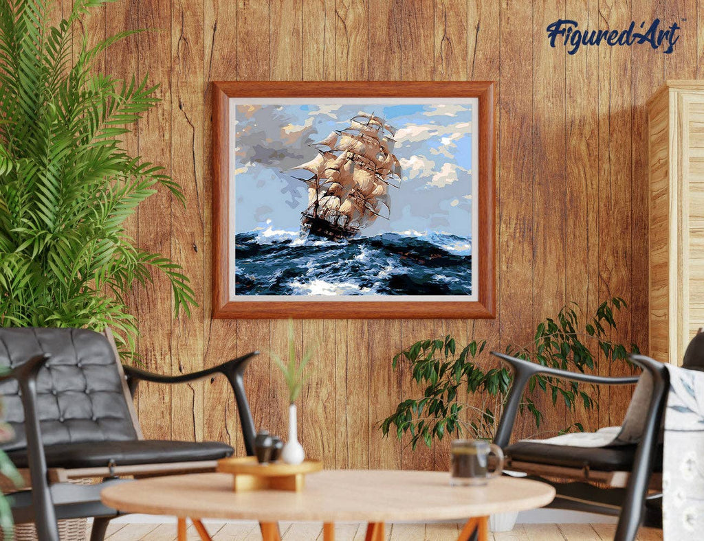 Figured'Art - Paint by numbers - Sailboat and Storm