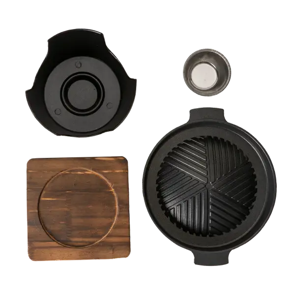 Yakiniku Grill With Burner Stove With Wooden Trivet