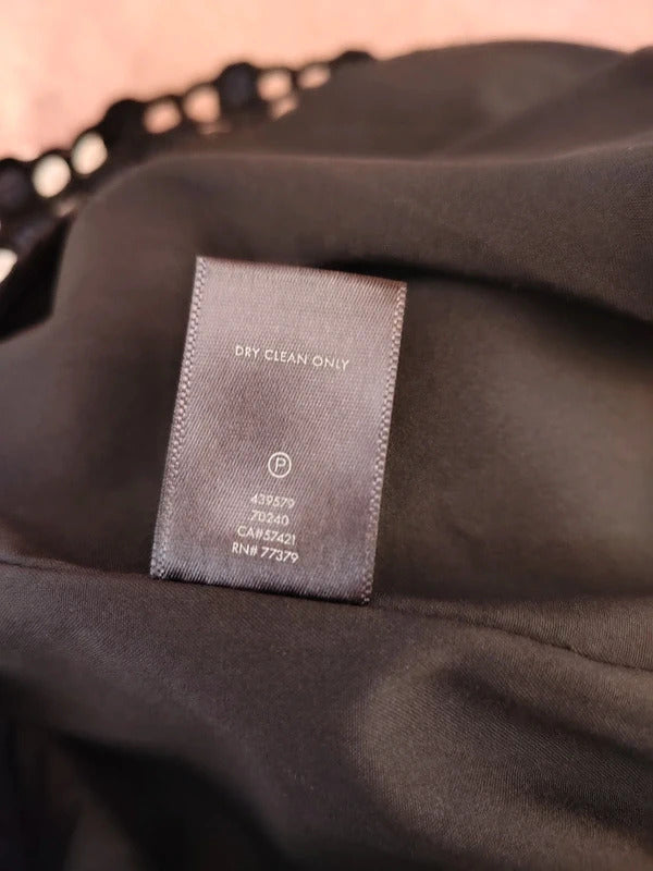 Ann Taylor Petite Black Navy Textured Eyelet Dress Medium