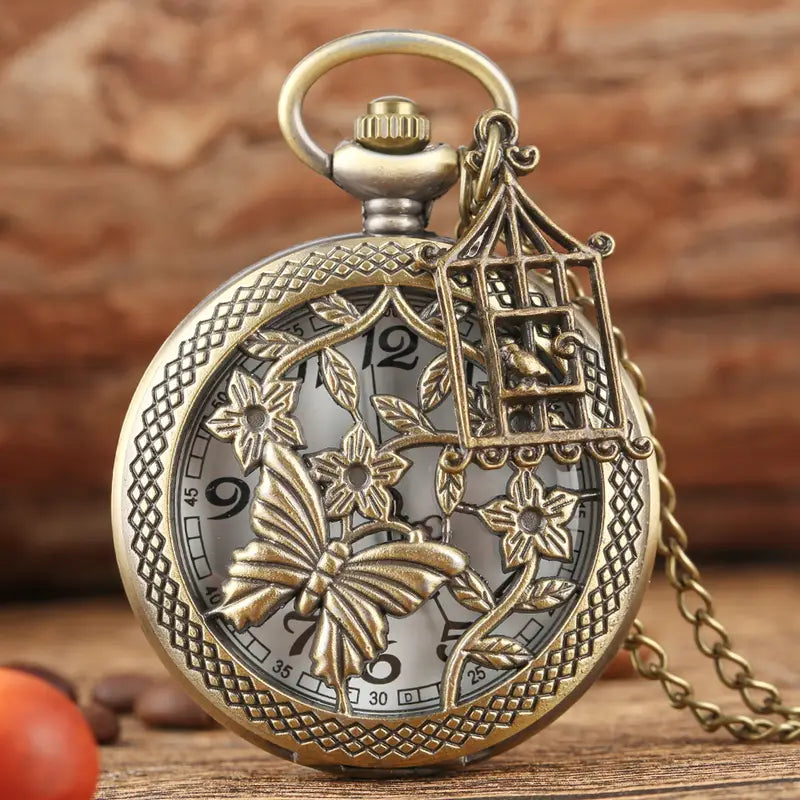 Antique Bronze Butterfly Pocketwatch Cosplay