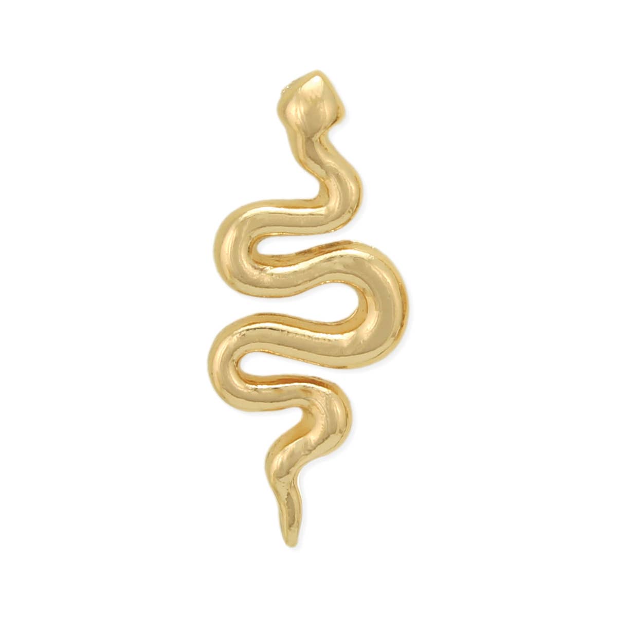 ZAD - Gold Curvy Snake Post Earrings