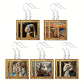 Assorted Classic Cat Painting Picture Earrings