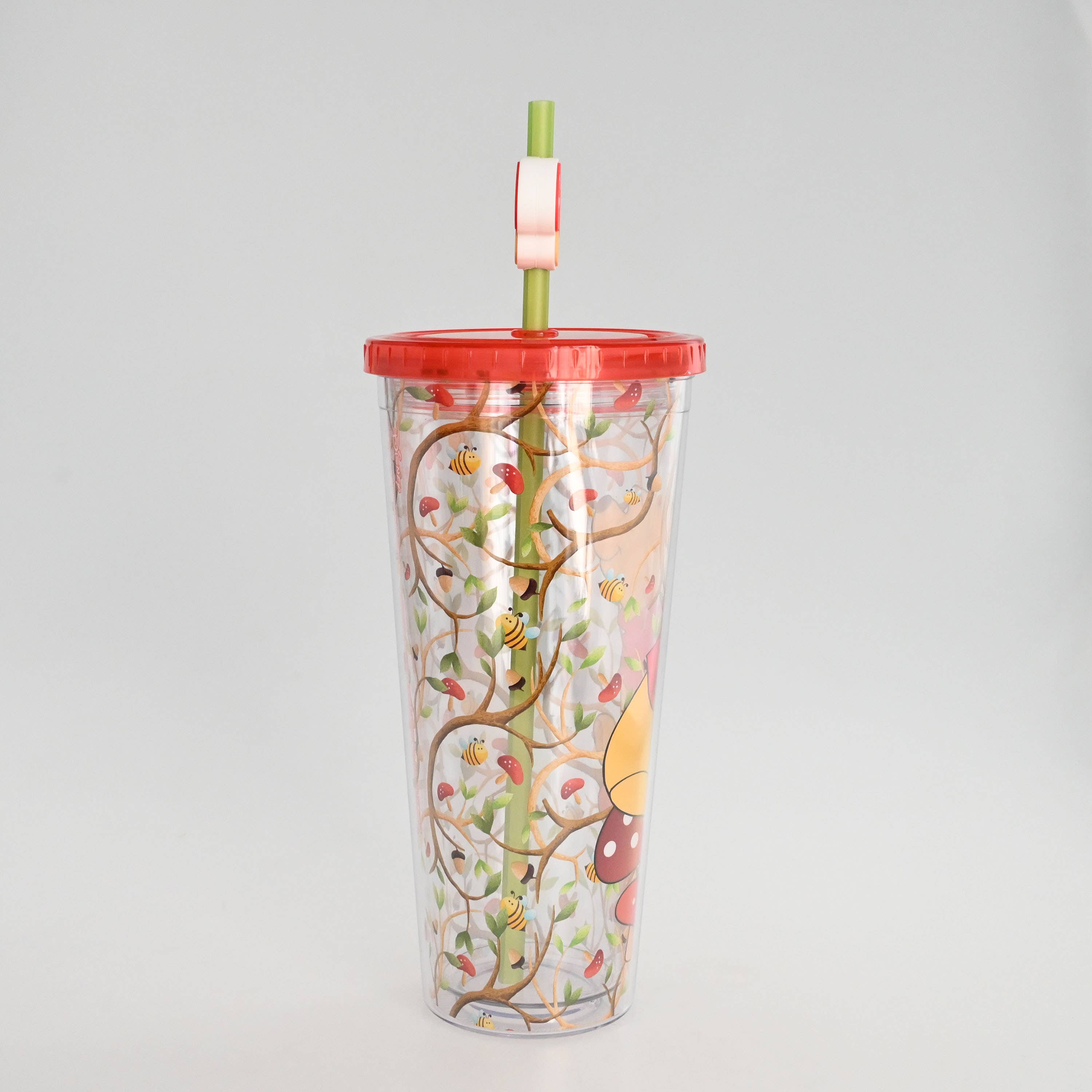 Silver Buffalo - Winnie the Pooh Mushrooms Bees 24oz Plastic Cold Cup with St