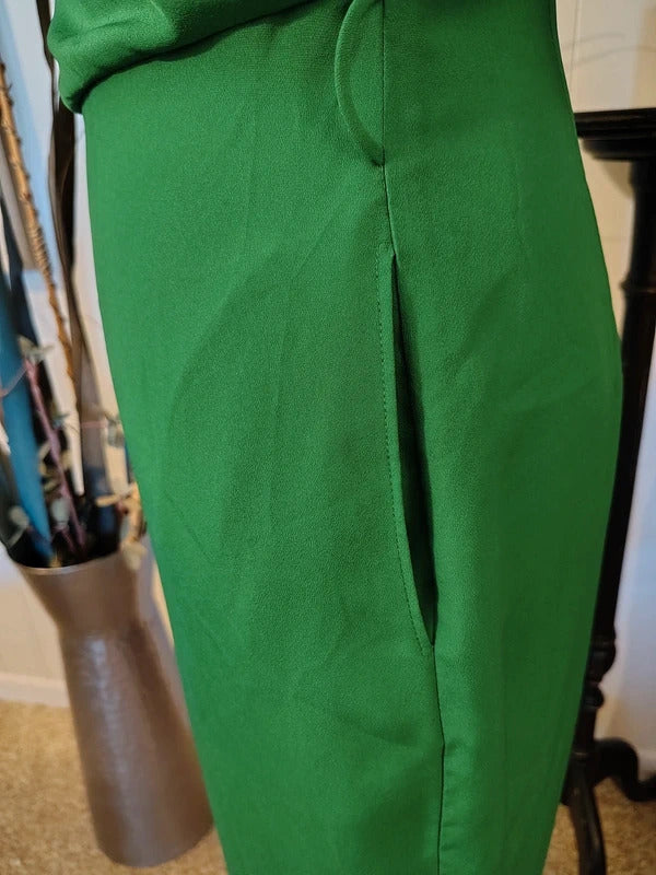 Ted Baker London Green Cowl Neck Midi Dress | Size 1