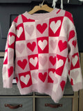 Goodnight Macaroon Sweater Heart Print Comfy M/L Women's