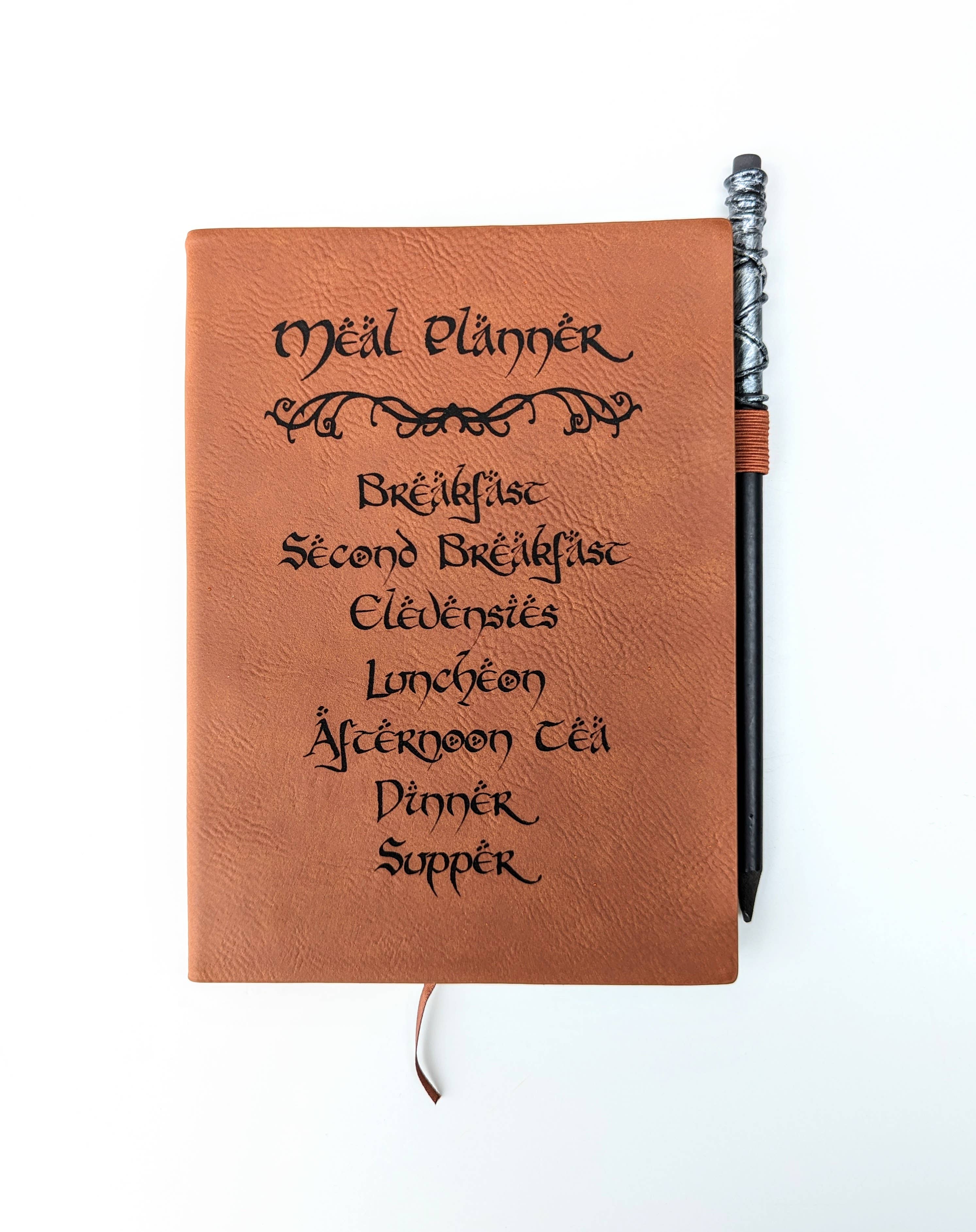 NTSD Gaming and Bookish Goods - Hobbit's Meal Planner - Vegan Leather Mini Dot Journal
