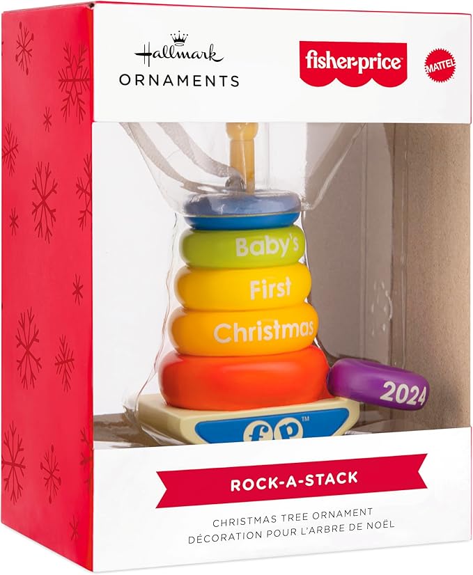 Hallmark Fisher-Price Rock-A-Stack Baby's 1st Christmas 2024 Christmas Ornament