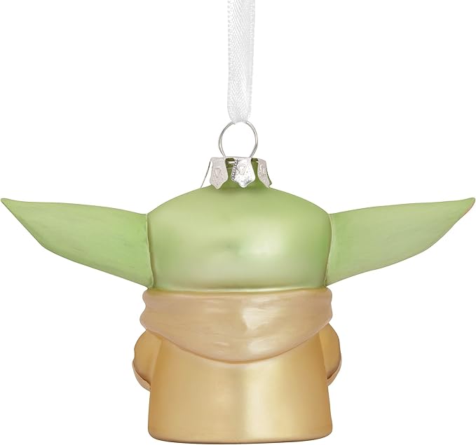 Hallmark Star Wars: The Mandalorian Grogu Holding Cup Christmas Ornament, Blown Glass