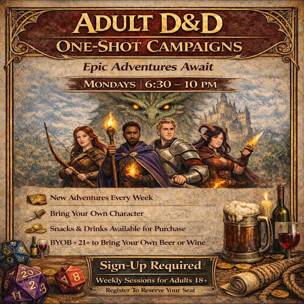 Adult Dungeon & Dragons One-Shot Mondays | Forgotten Realms | February 2026