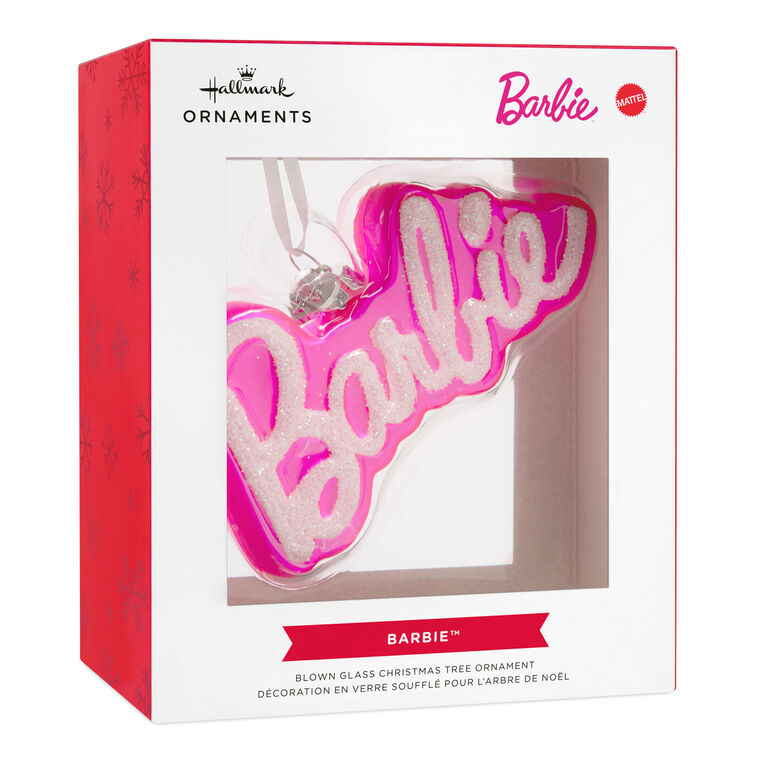 Barbie™ Logo Blown Glass Hallmark Ornament