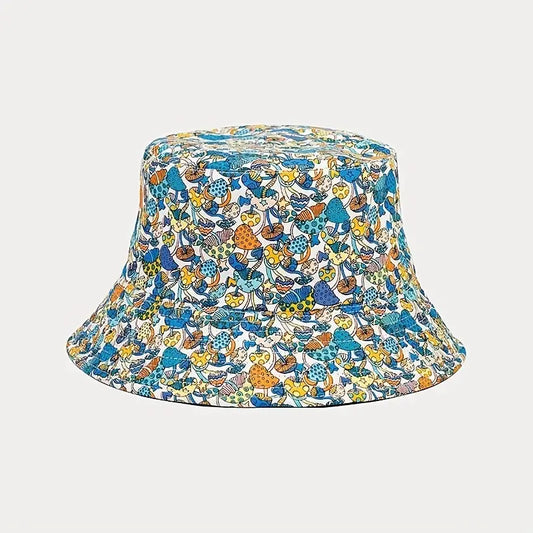 Colorful Mushroom Print Bucket Hat