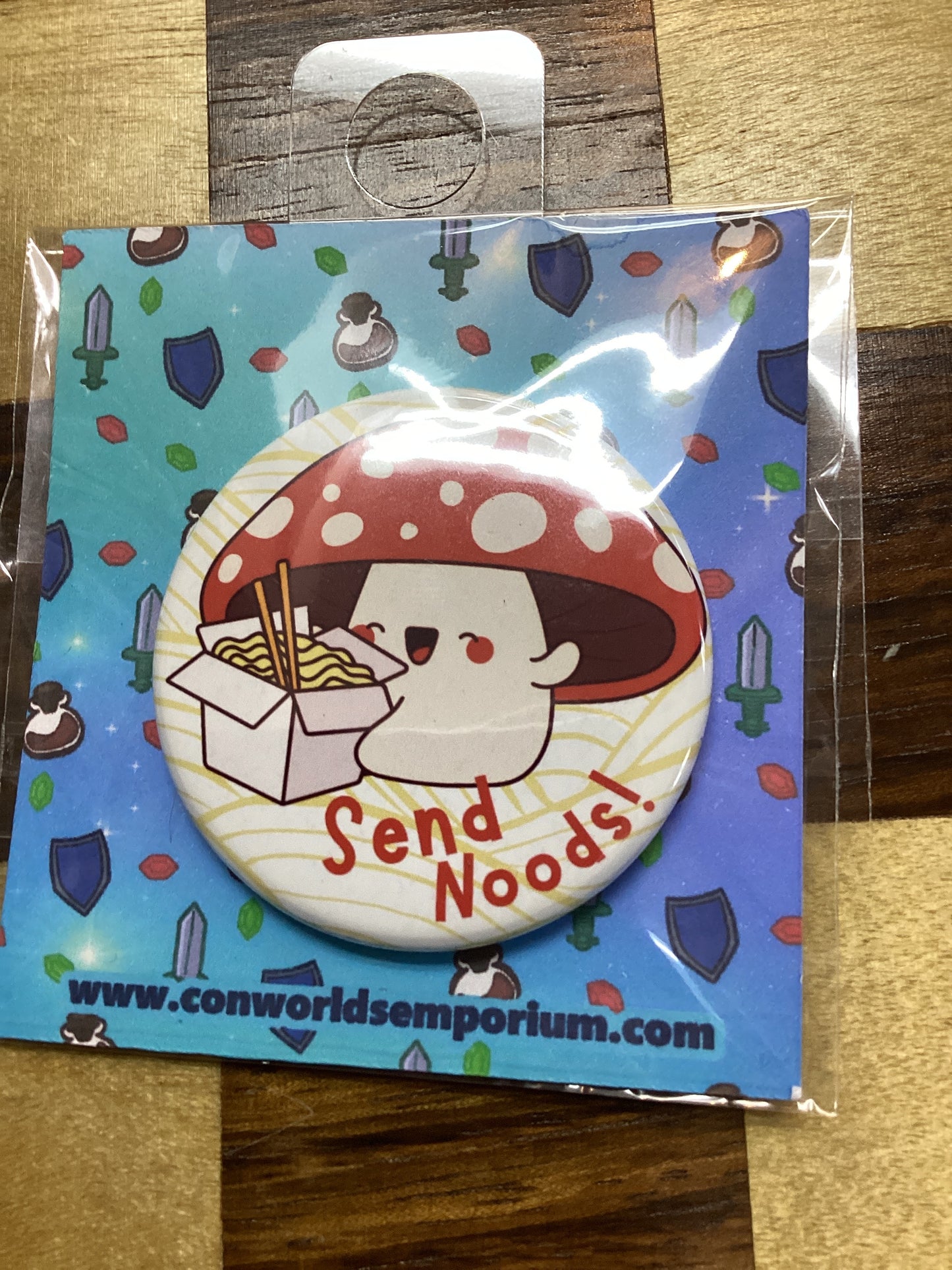 Send Noods Ramen Themed Button 1.5”