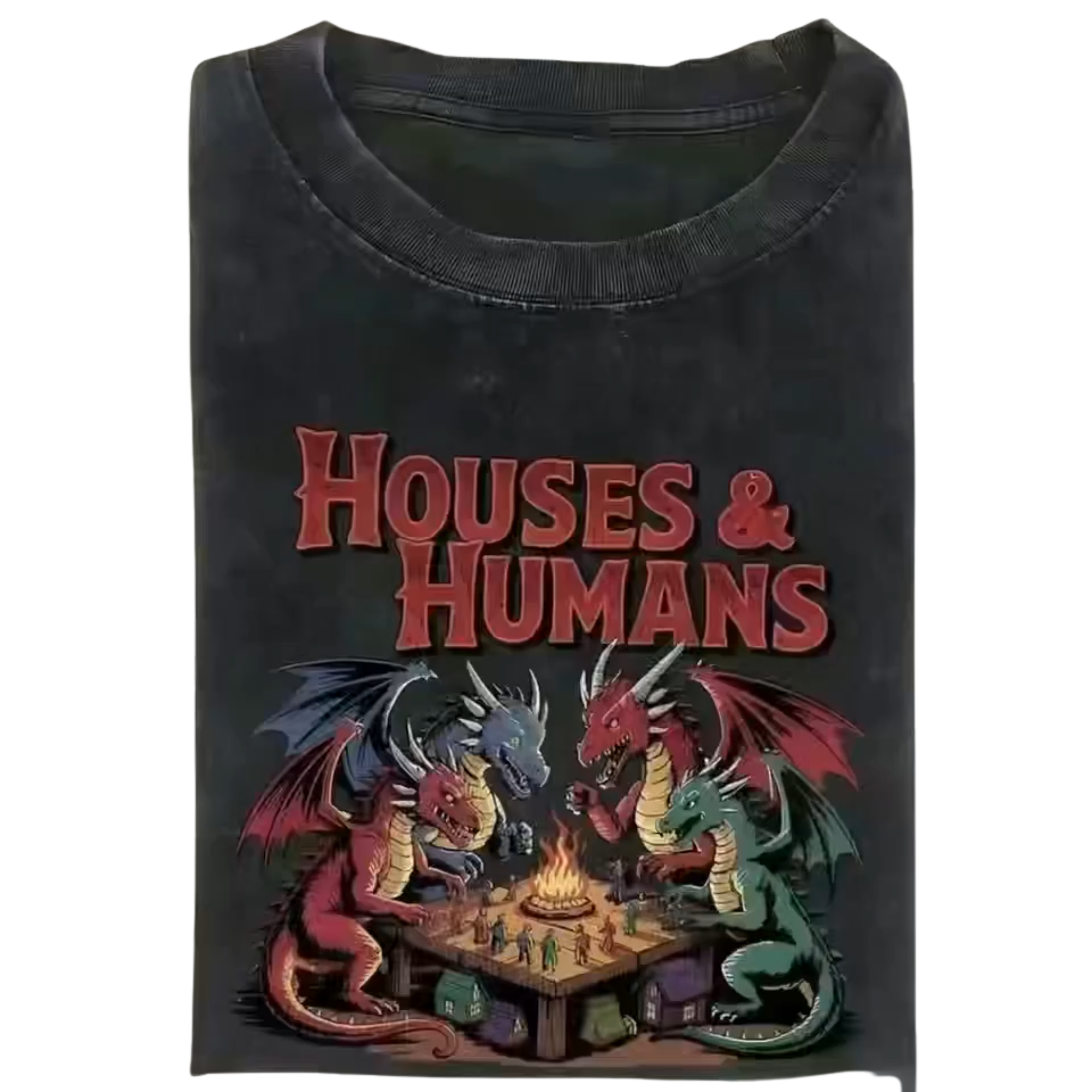 Black Short Sleeve Tee Houses & Humans D&D Parody