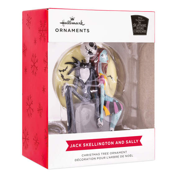 Disney Tim Burton's The Nightmare Before Christmas Jack and Sally on Tombstone Hallmark Ornament