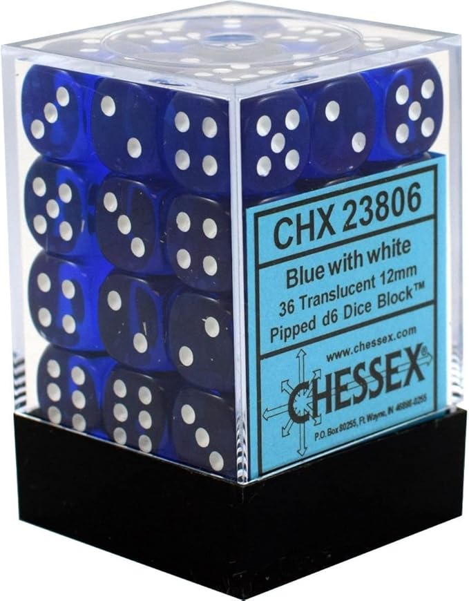 Dice: Chessex 12mm d6 Dice Block (36 Dice)